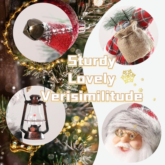 14-inch Santa Claus Figurine with Kerosene Lamp & Sack - Christmas Decor - Picture 5 of 6